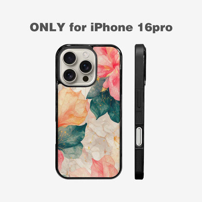iPhone 16 Pro Case — Marble Floral, Customized Protective Case