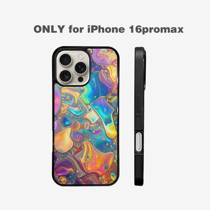 iPhone 16 Pro Max Case — Holographic Iridescent Shimmer Pattern Hundreds Of, Custom Printed Phone Case
