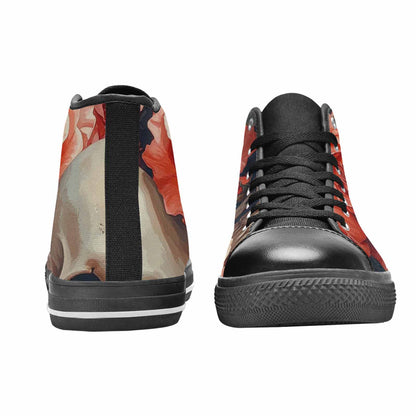 MEN'S Skulls Roses Soft Airbrush High Top Canvas Y2K Custom Sneakers
