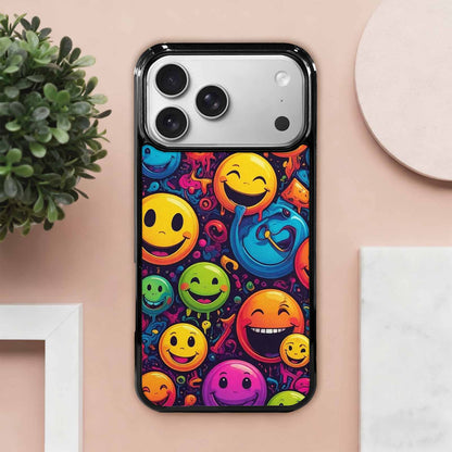 iPhone 17 Pro Max Case — Small Yellow Smiley Face Original Art, Personalized Phone Case