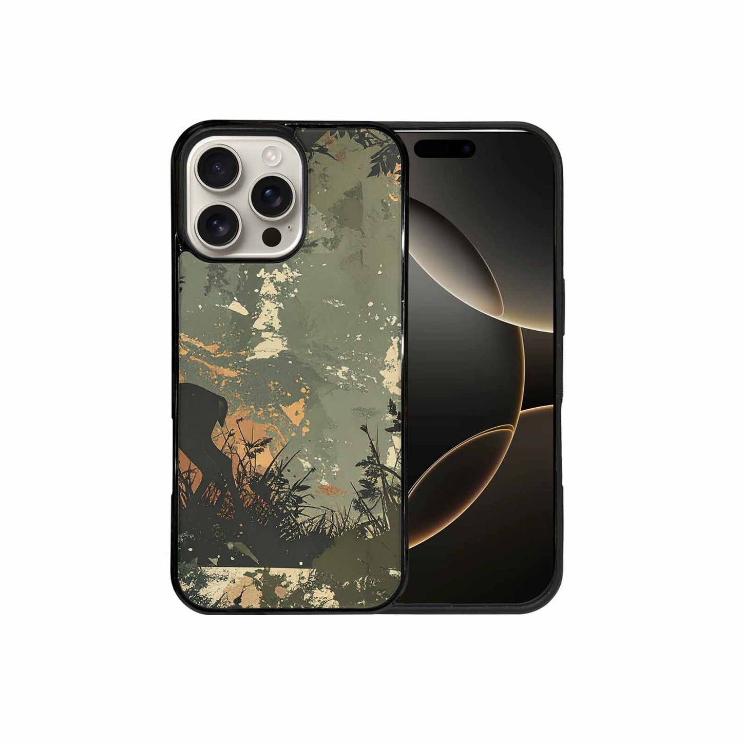 iPhone 16 Pro Max Case — Hunting Camouflage Pattern With Deer And, Personalized Phone Case