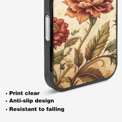 iPhone 16 Case — Vintage Botanical Art Pattern, Custom Print Case Cover
