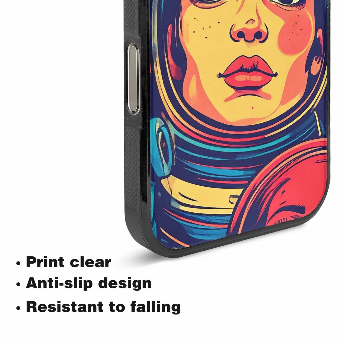 iPhone 16 Pro Max Case — Retro Astronaut Cartoon Art Pattern Groovy, Unique Phone Case Design