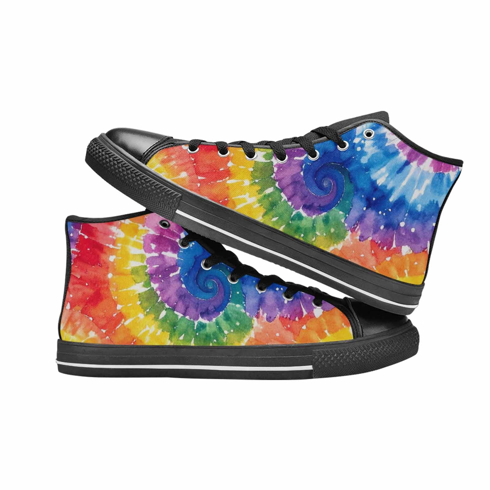 MEN'S Tie Dye - High Top Canvas Neon Fantasy Custom Sneakers