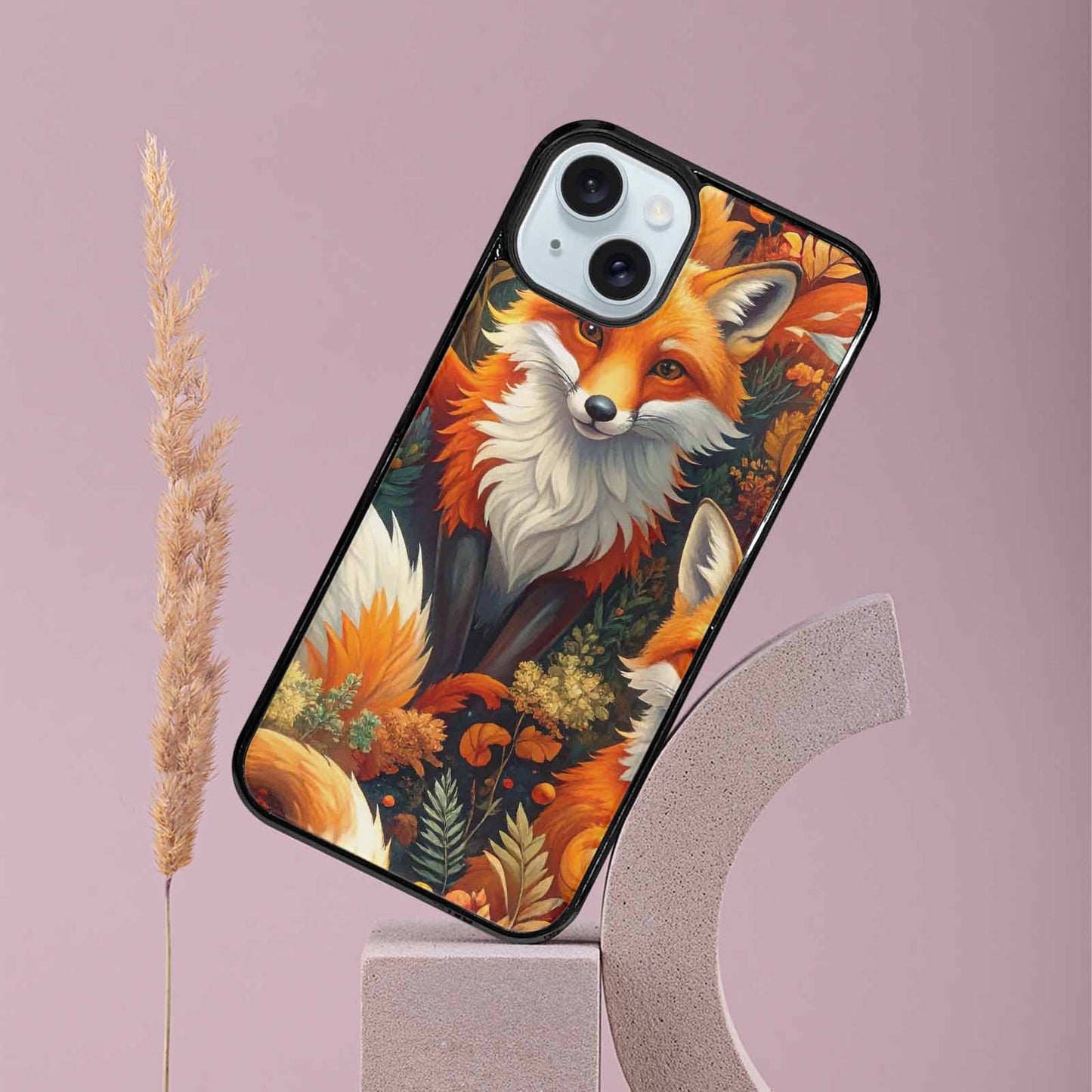 iPhone 15 Plus Case — Fox Forest Fox Forest Pattern Hundreds, Unique Phone Case Design