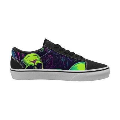 MEN'S Skulls - Neon Canvas Lace-Up Cottagecore Sneakers