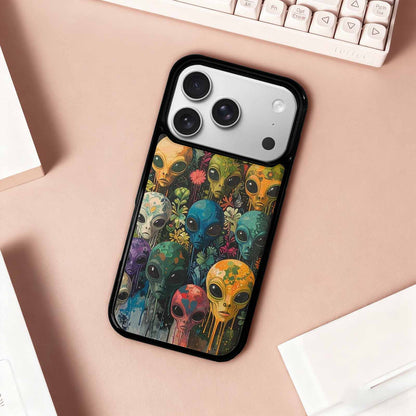 iPhone 17 Pro Case — Aliens Pattern Hundreds Of Sma Alien, Custom Print Case Cover