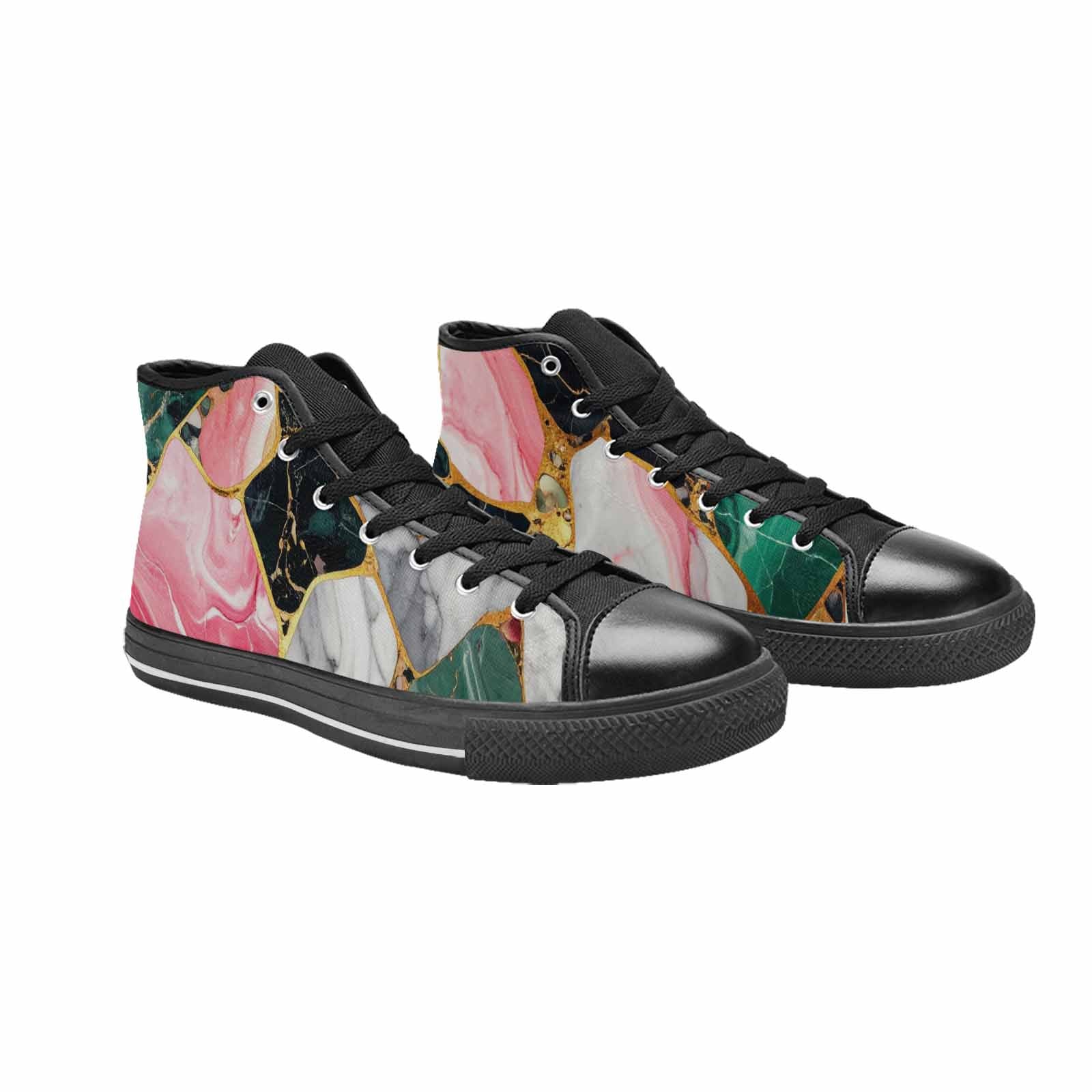 WOMEN'S Marble Stone Texture High Top Canvas Dark Academia Shoes