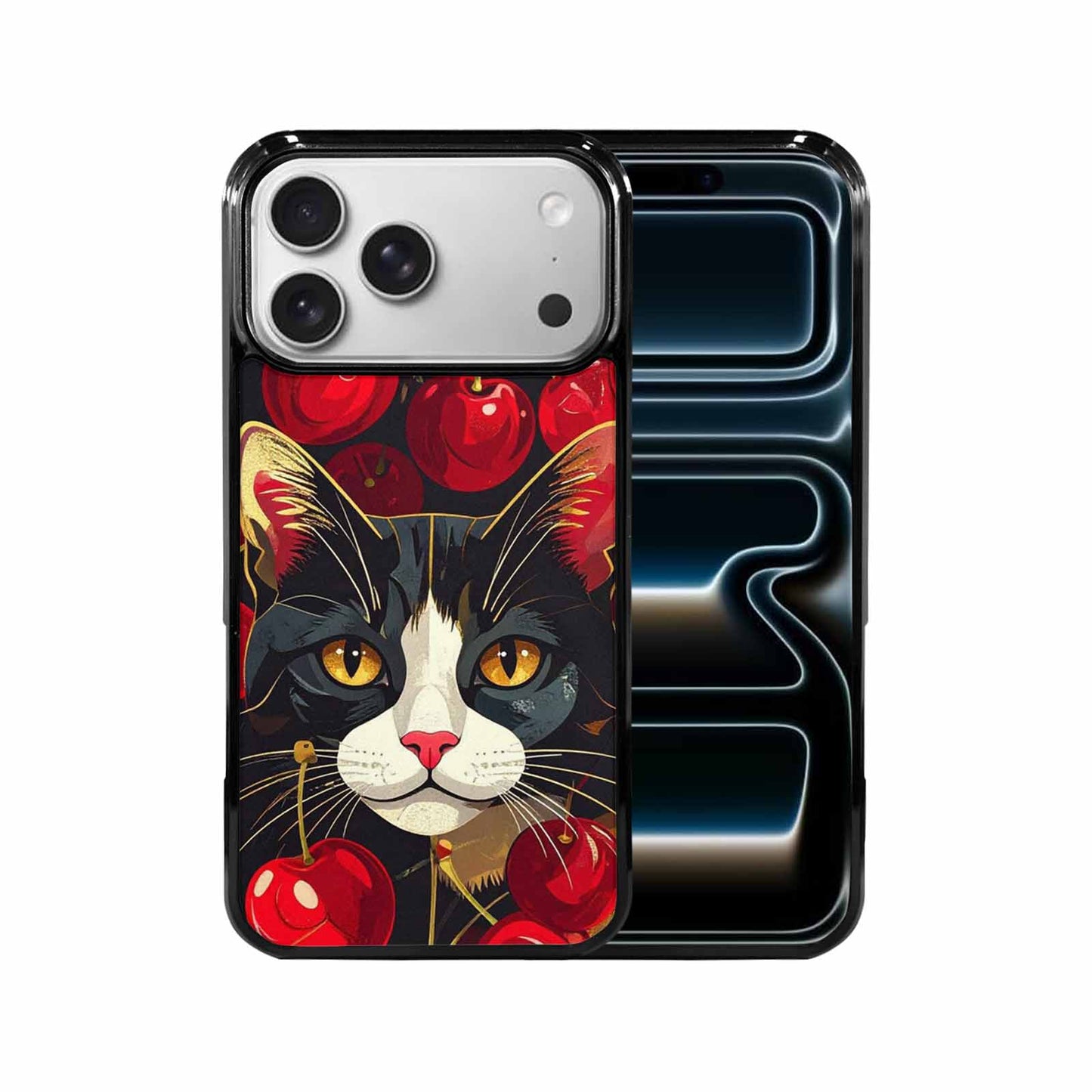 iPhone 17 Pro Max Case — Retro Cherry Cat Retro Vintage, Original Design Phone Case