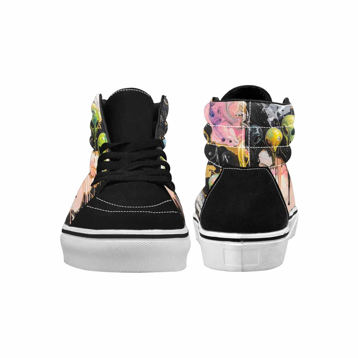 MEN'S Aliens  Marble Melting High Top Canvas Melting Art Custom Sneakers