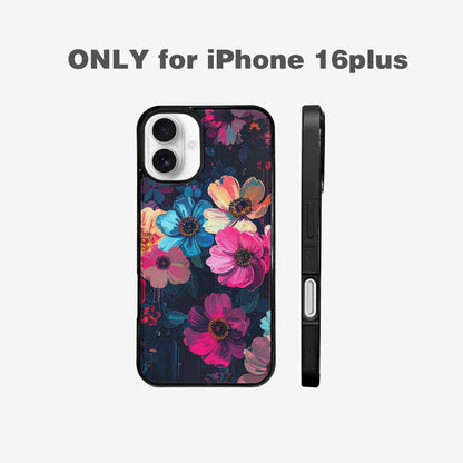 iPhone 16 Plus Case — Shadowy Glitch Floral Pattern Hundreds Of, Custom Print Case Cover