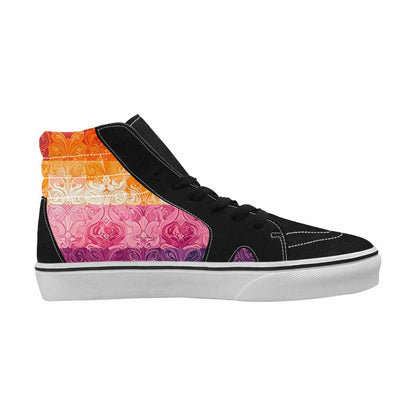 WOMEN'S Lesbian Flag Color High Top Canvas Dark Academia Sneakers