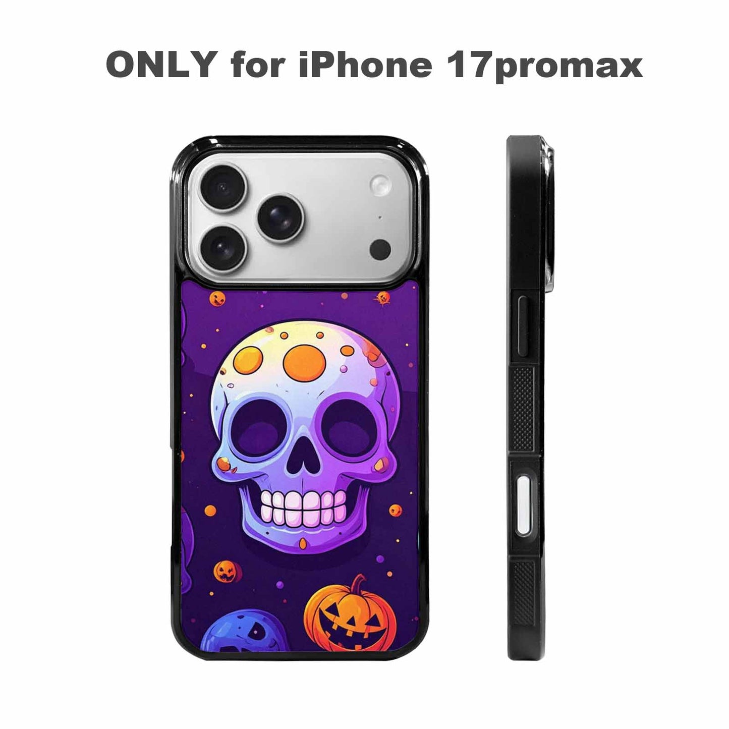 iPhone 17 Pro Max Case — Halloween Skull Cartoon Art Gothic Skulls, Custom Print Case Cover