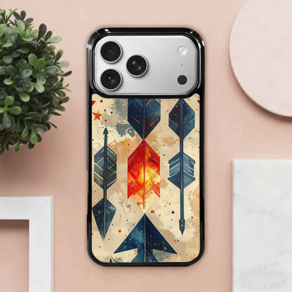 iPhone 17 Pro Max Case — Glowing Americana Arrow Original Art, Custom Designed Case Cover