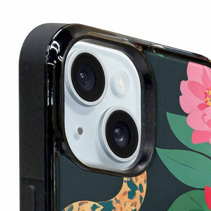iPhone 15 Plus Case — Floral Snake Print, Custom Printed Phone Case