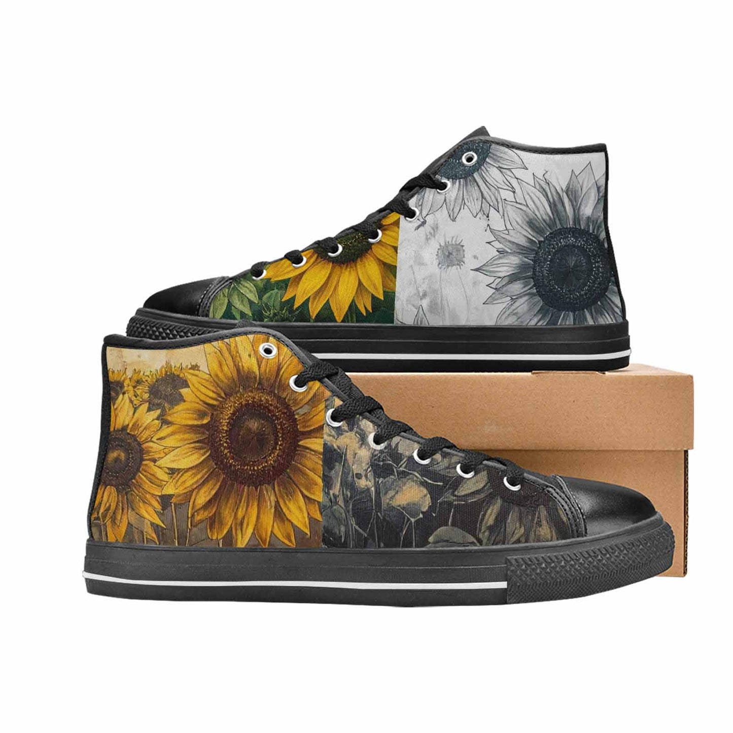 MEN'S Blend Melt Them High Top Canvas Wallpaper Art Custom Shoes