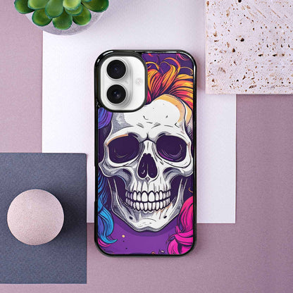 iPhone 16 Case — Pride Flag Skulls Seamless Pattern Vibrant, Personalized Phone Case