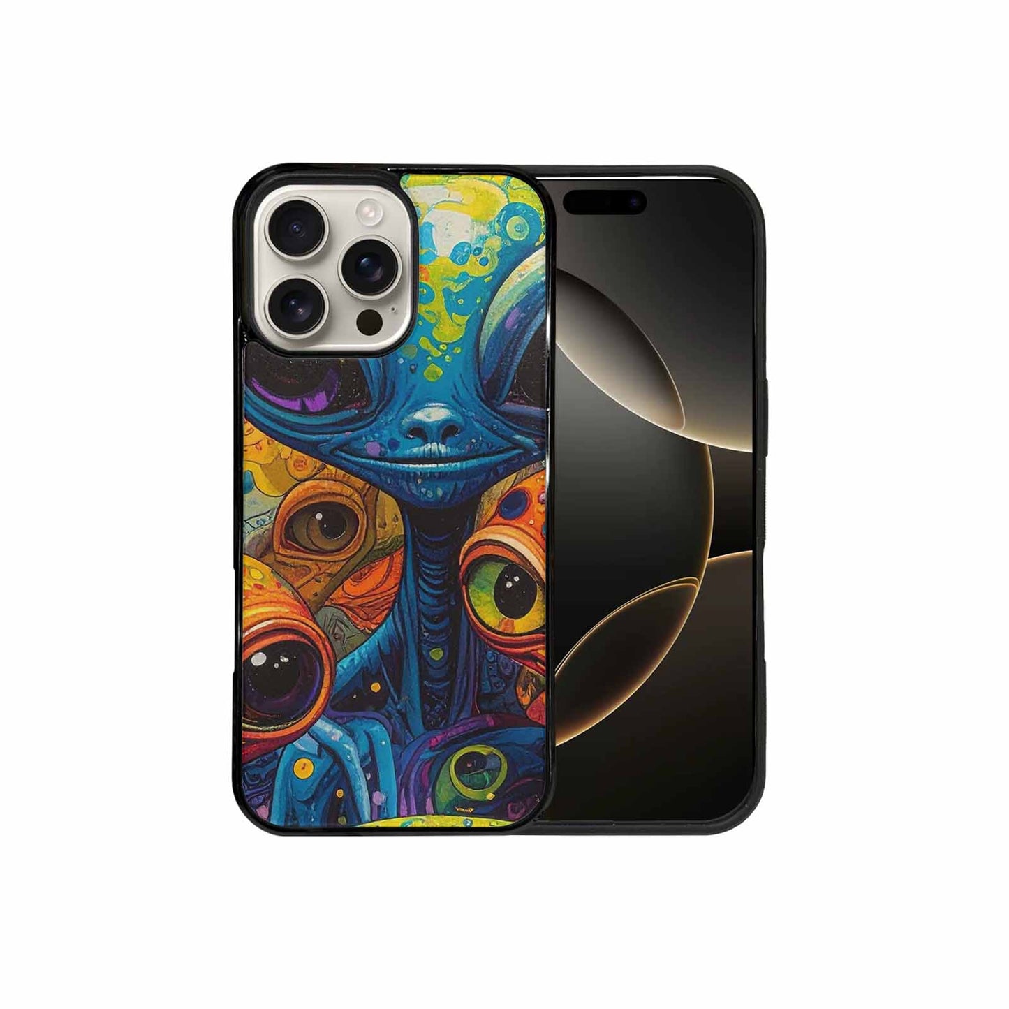 iPhone 16 Pro Max Case — Cartoon Alien Characters, Custom Phone Case