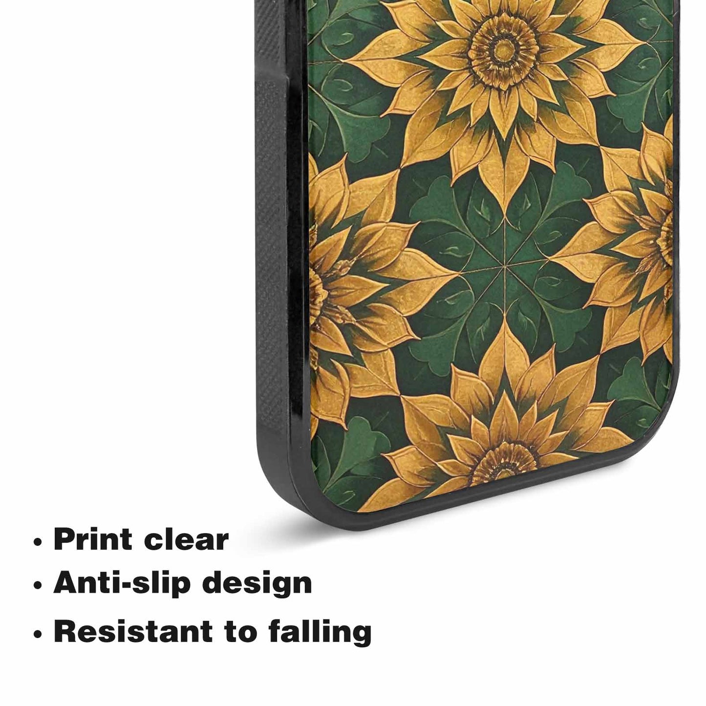 iPhone 15 Case — Sunflower Mandala Kaleidoscope Custom, Personalized Phone Case