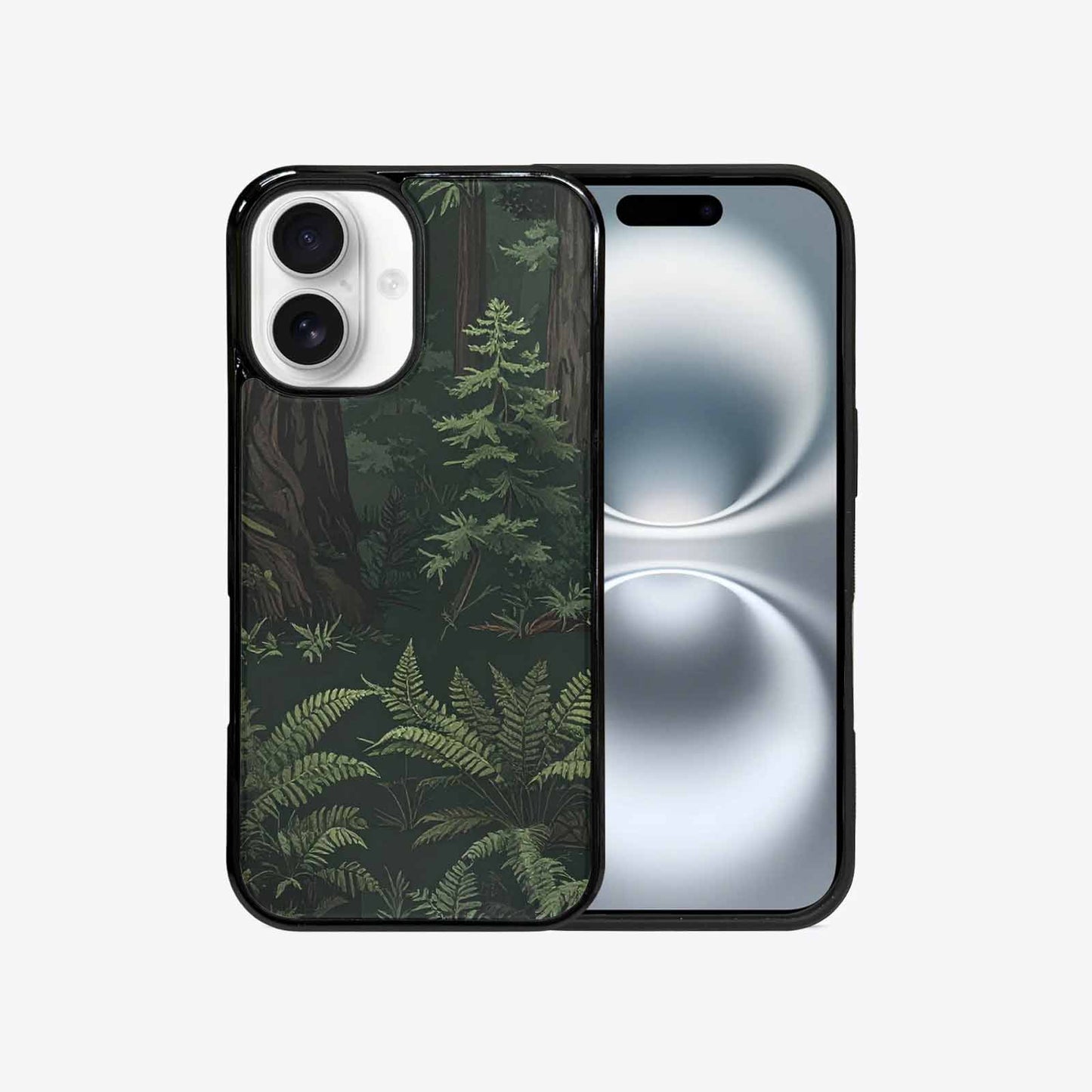 iPhone 16 Case — Seamless Pattern Ancient Redwood Forest Giant, Custom Art Phone Cover