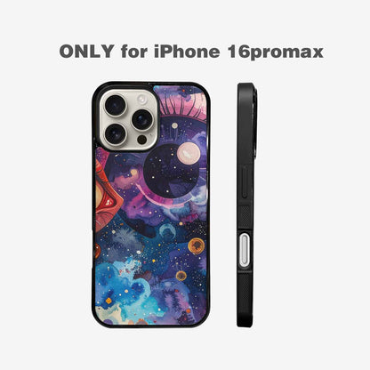 iPhone 16 Pro Max Case — Cartoon Eyeballs Galaxy, Custom Phone Case