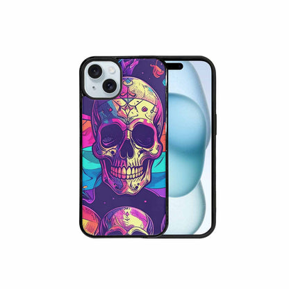 iPhone 15 Plus Case — Pride Flag Skulls Seamless Pattern Vibrant, Custom Phone Case