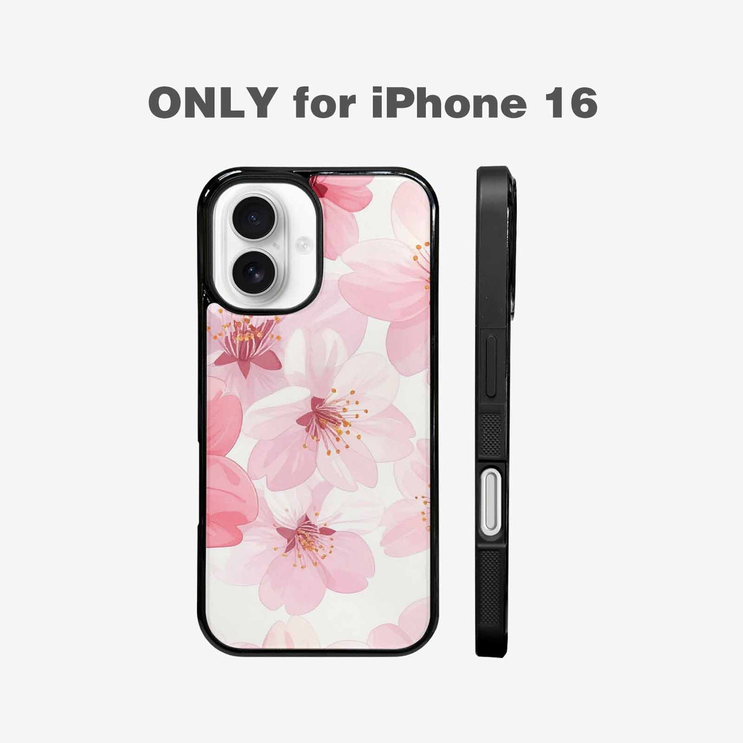 iPhone 16 Case — Japanese Cherry Blossom Pattern Sakura Flowers, Customized Protective Case