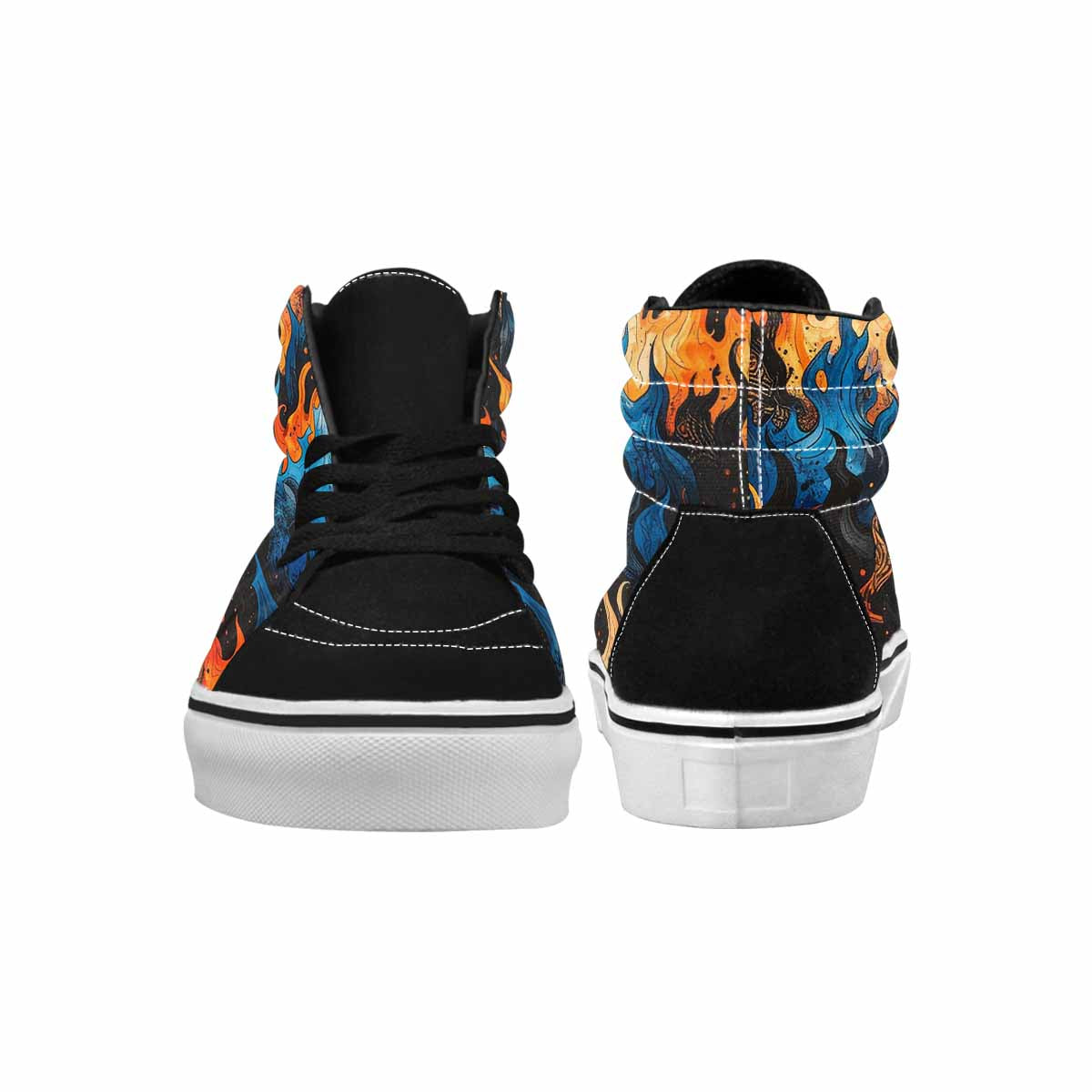 MEN'S Flame Burst High Top Canvas Y2K Custom Shoes