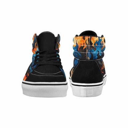 MEN'S Flame Burst High Top Canvas Y2K Custom Shoes