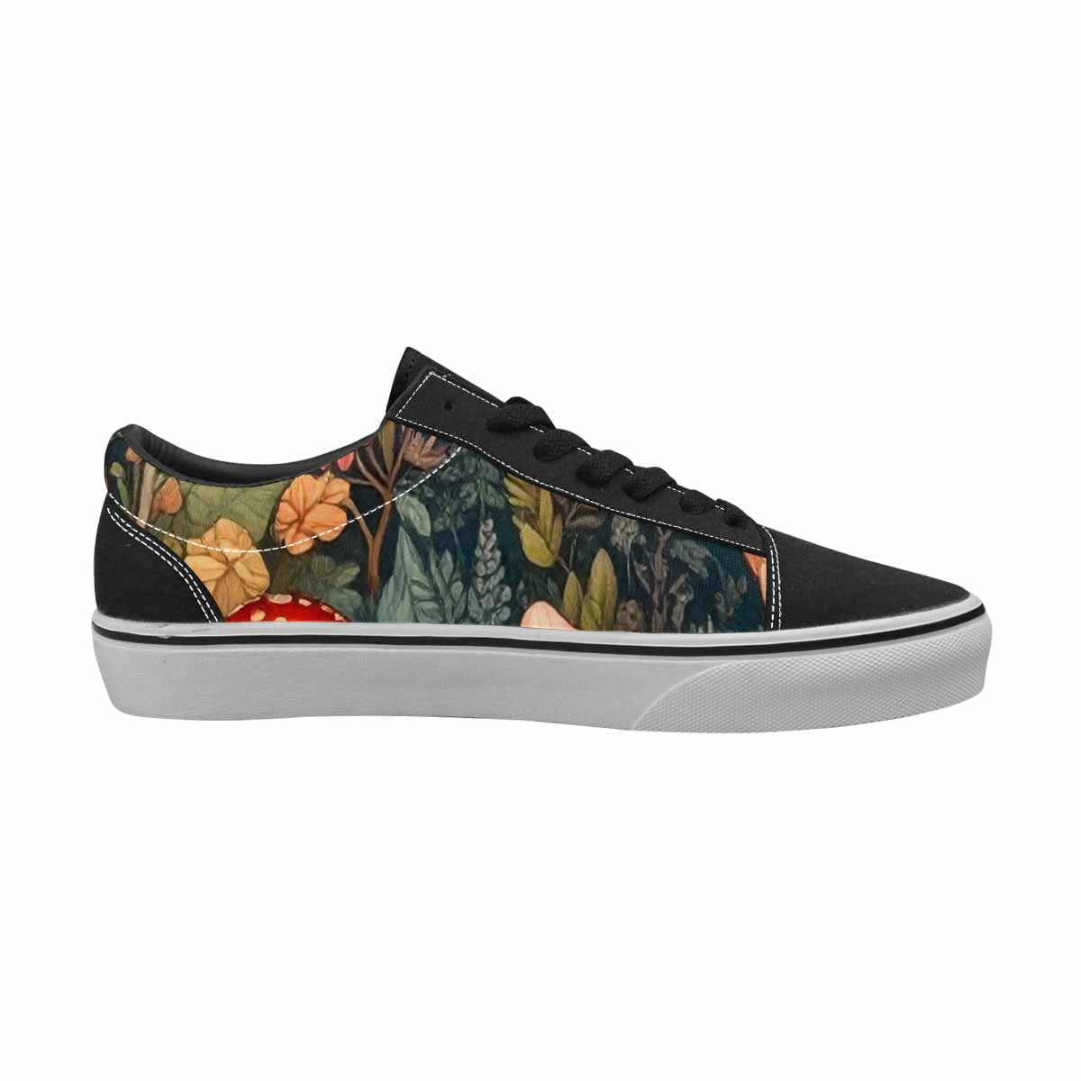 WOMEN'S Mushrooms  Botanical Mushrooms Lace-Up Canvas Grunge Shoes