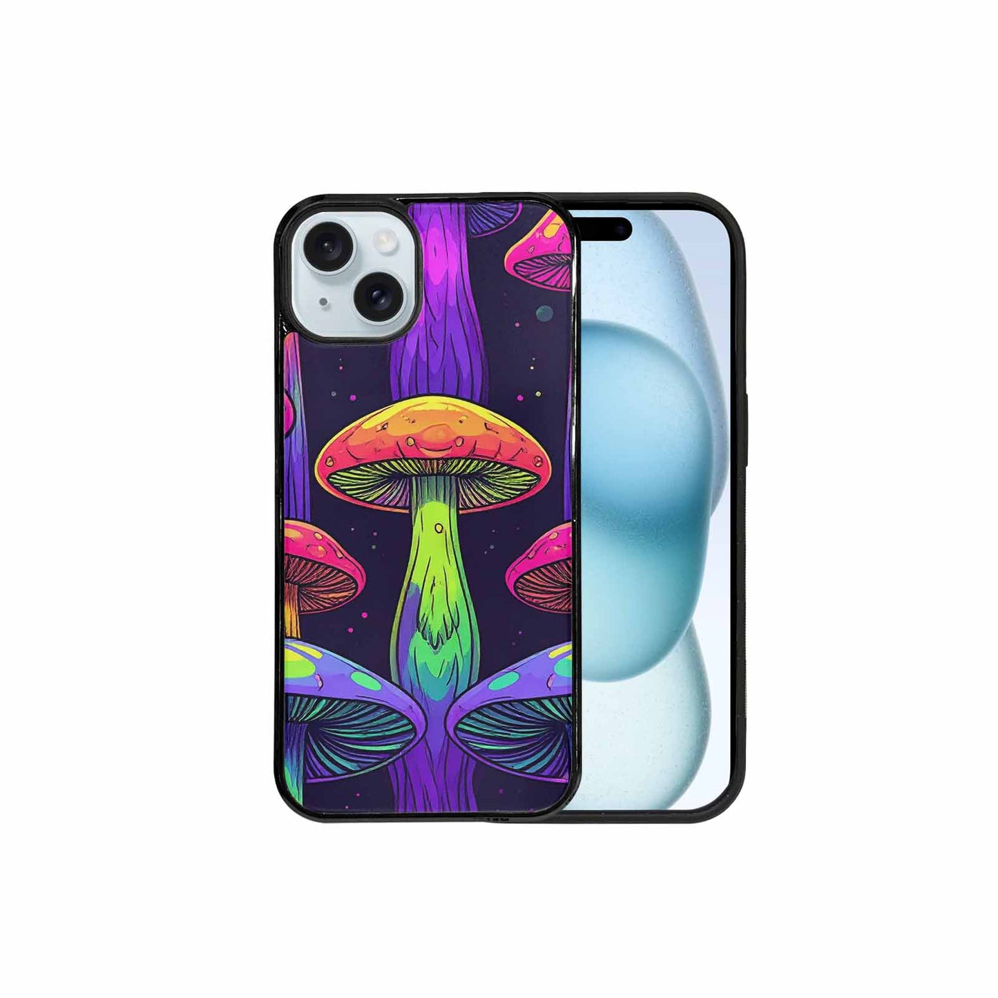 iPhone 15 Plus Case — Psychedelic Mushroom Cartoon Pattern, Original Design Phone Case