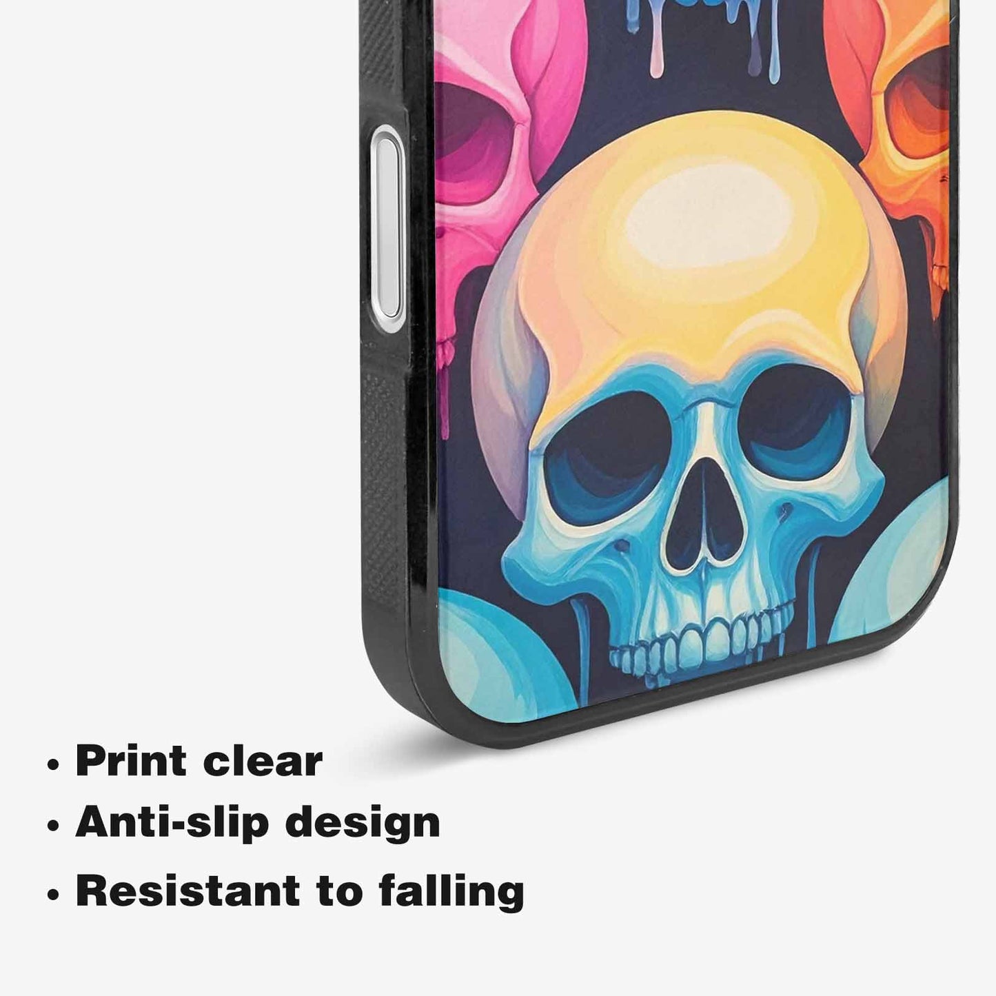 iPhone 16 Plus Case — Dripping Candy Skulls, Custom Designed Case Cover