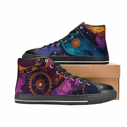 WOMEN'S Steampunk Galaxy High Top Canvas Surreal Custom Shoes