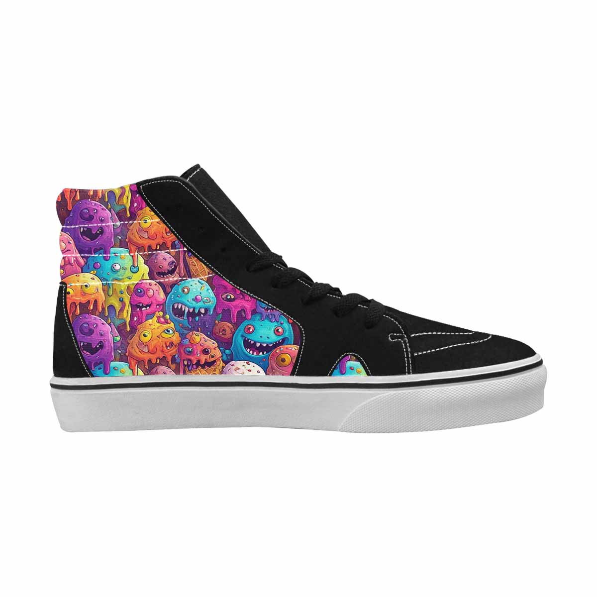MEN'S Melting Ice Cream Monster High Top Canvas Dreamcore Custom Shoes