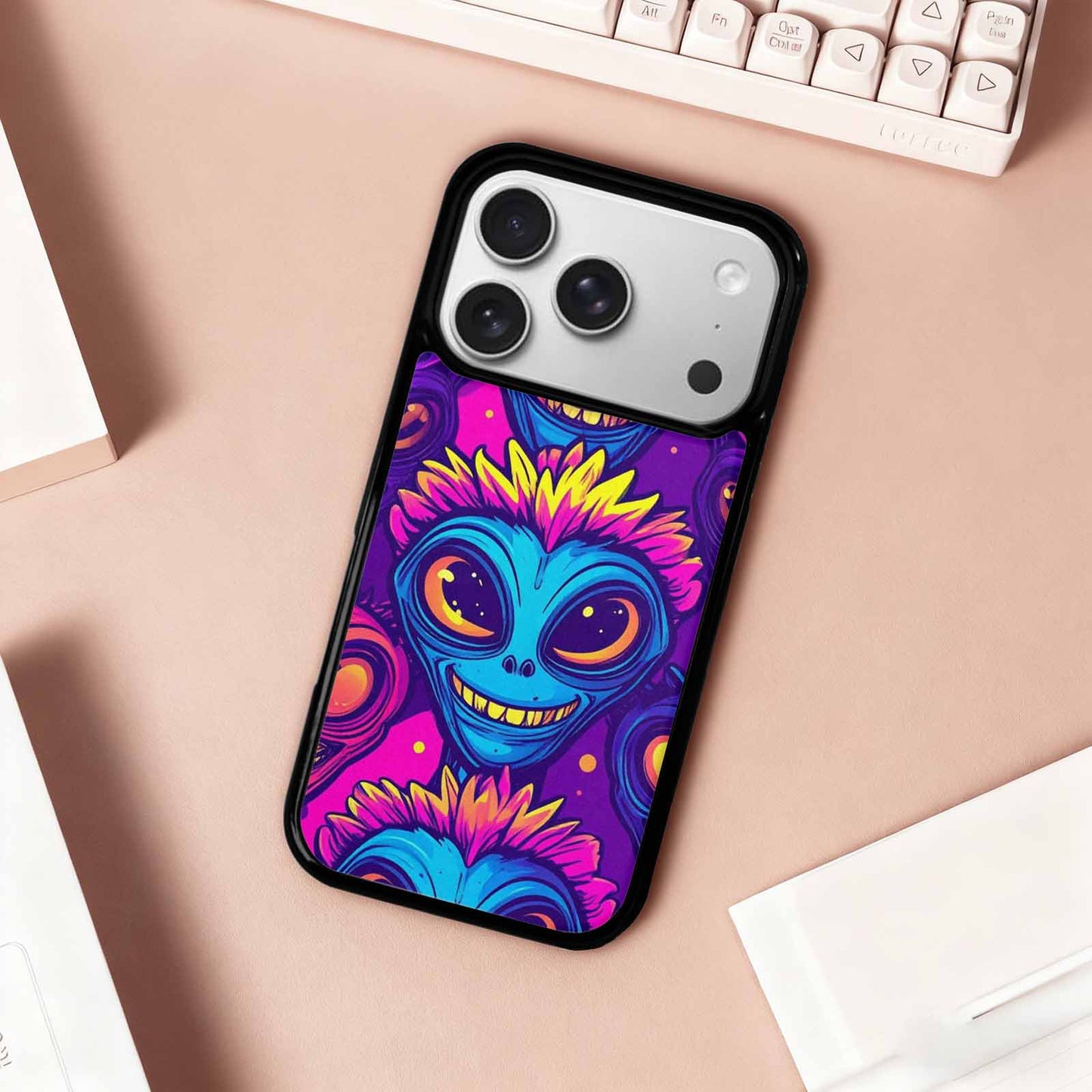 iPhone 17 Pro Case — Alien Ufo Cartoon Art Pattern Alien, Custom Made Phone Cover
