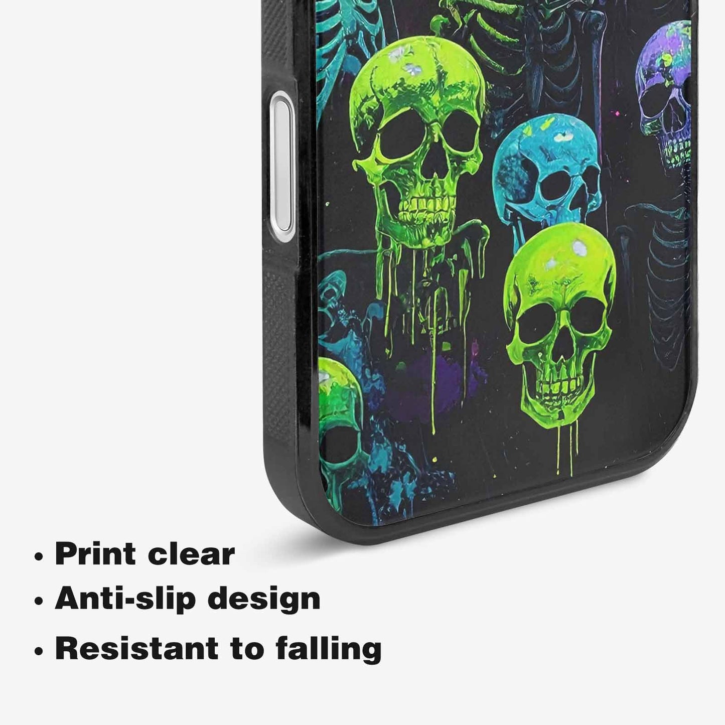 iPhone 16 Plus Case — Skeletons Neon Green Glowskele Ejt Personalized, Customized Protective Case