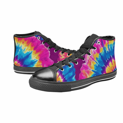 WOMEN'S Tie Dye Spiral High Top Canvas Wallpaper Art Custom Shoes