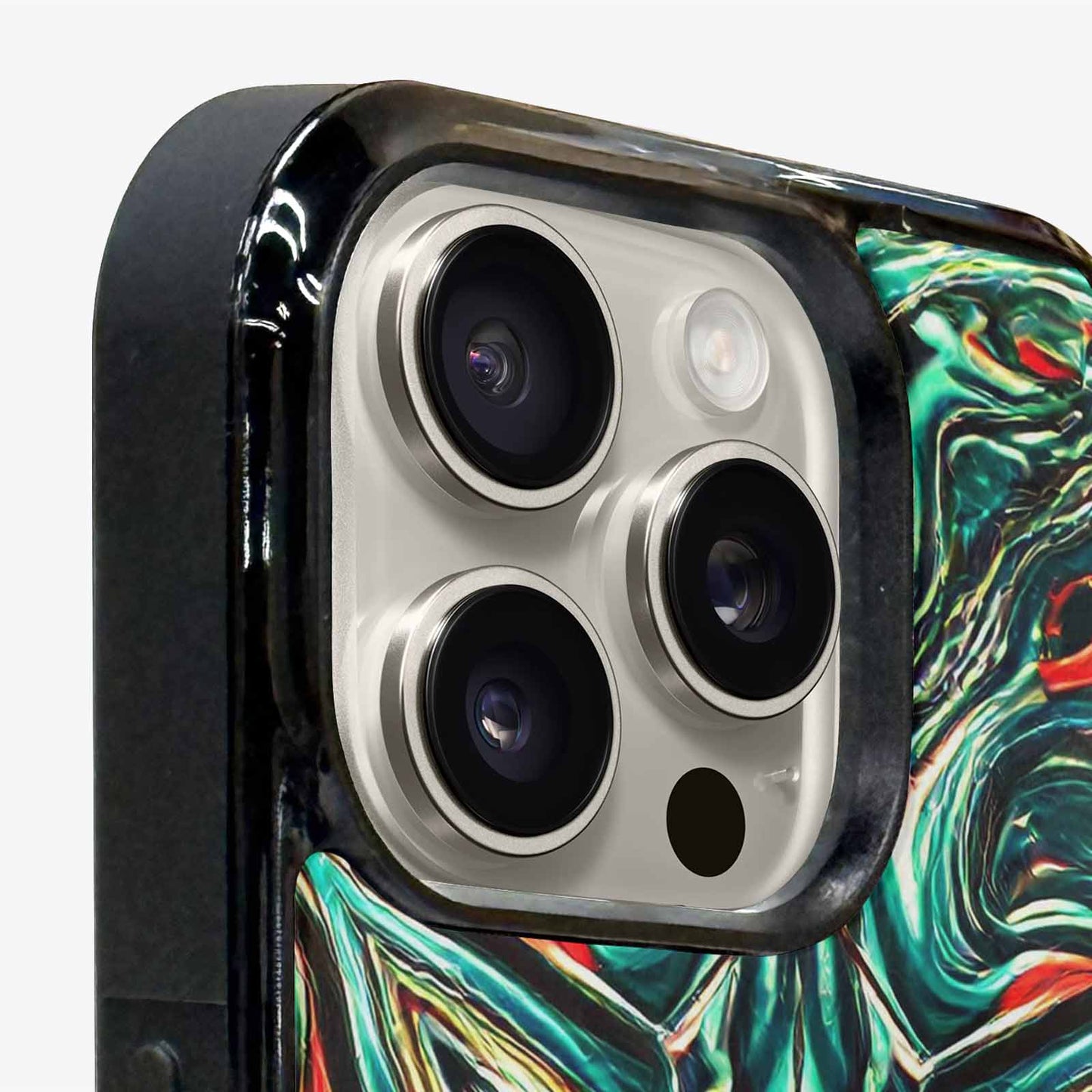 iPhone 16 Pro Max Case — Holographic Tribal Blaze, Custom Made Phone Cover