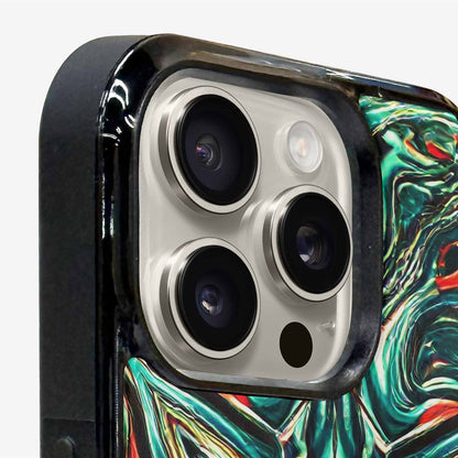 iPhone 16 Pro Max Case — Holographic Tribal Blaze, Custom Made Phone Cover