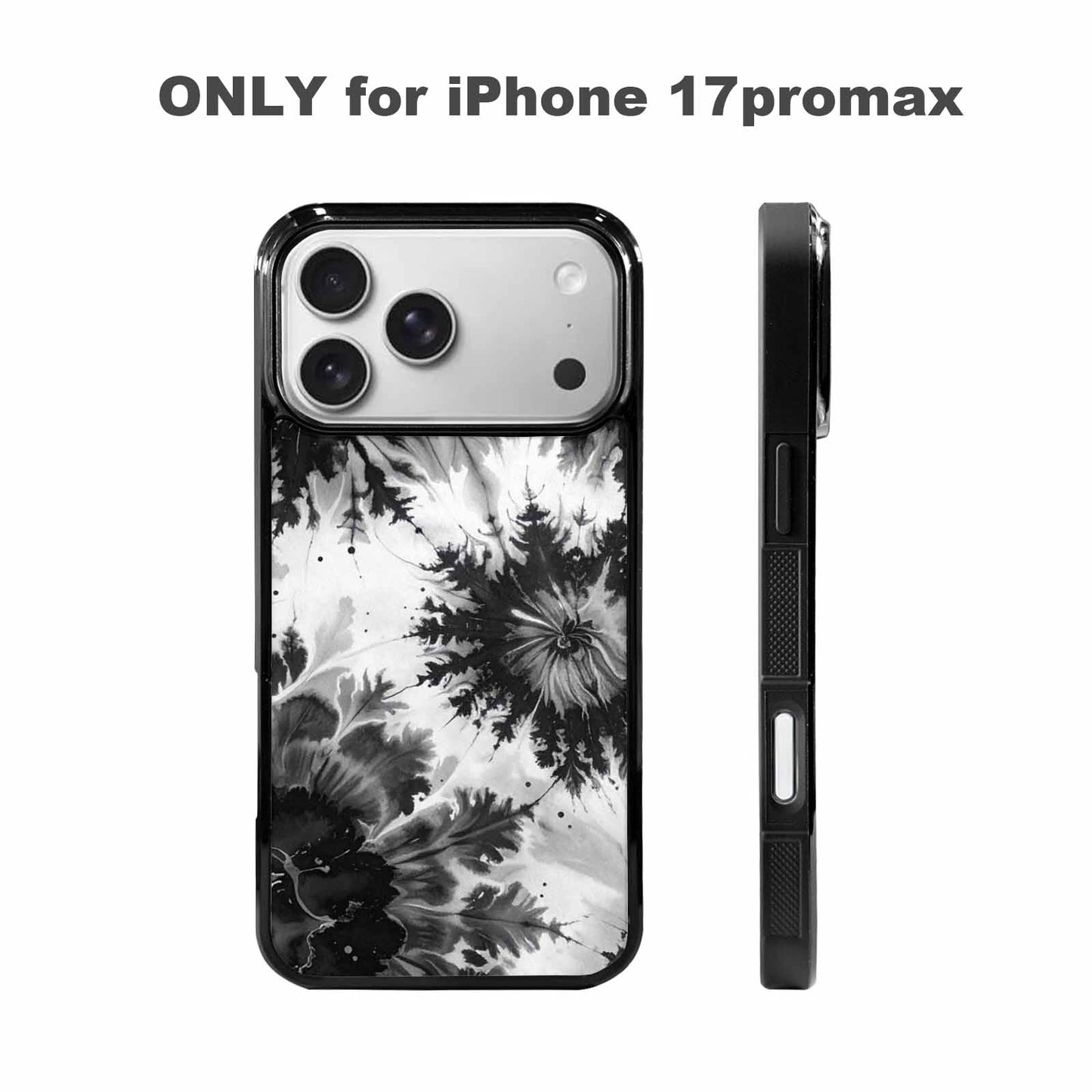 iPhone 17 Pro Max Case — Tie Dye Acid Wash Black Tie, Custom Made Phone Cover