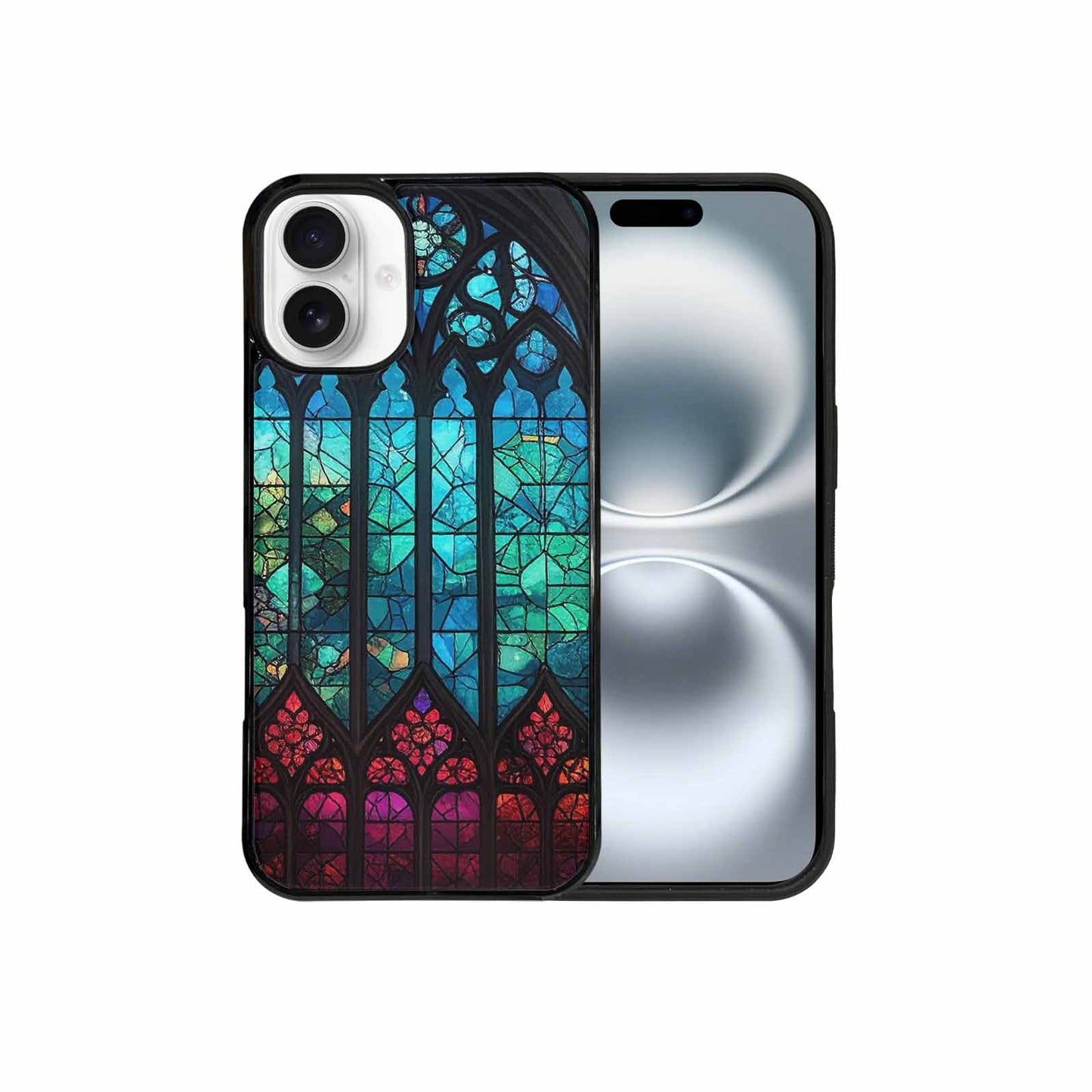 iPhone 16 Plus Case — Stained Glass Cathedral Custom, Original Design Phone Case