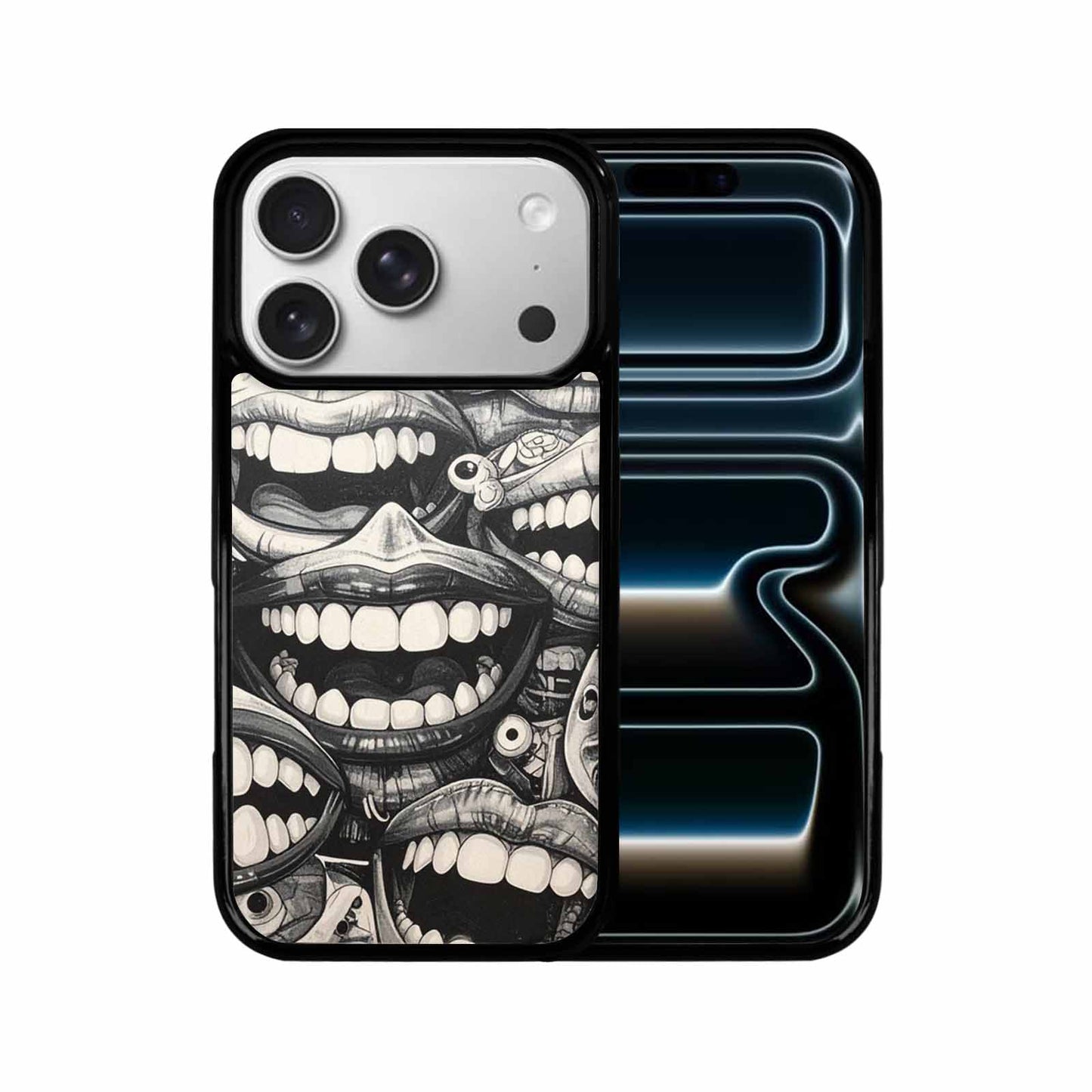 iPhone 17 Pro Case — Seamless Repeating Pattern Of Overlapping Cartoon, Custom Printed Phone Case
