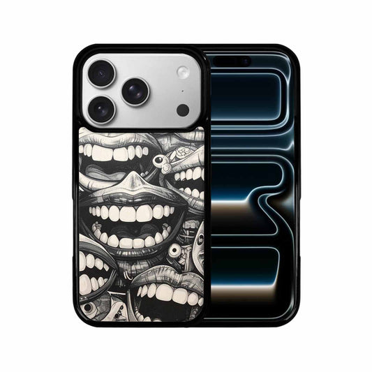 iPhone 17 Pro Case — Seamless Repeating Pattern Of Overlapping Cartoon, Custom Printed Phone Case