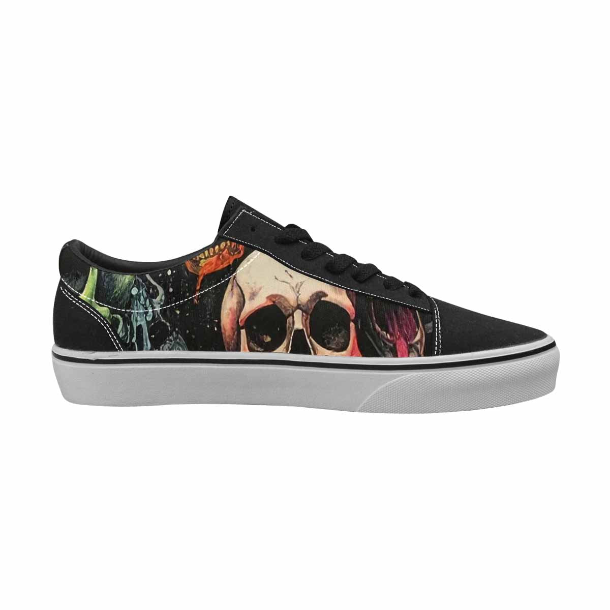 WOMEN'S Rainbow From Skull S Lace-Up Canvas Vivid Custom Sneakers