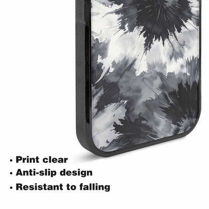 iPhone 15 Plus Case — Tie Dye Black And Gray Blended, Custom Art Phone Cover