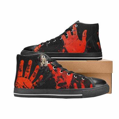 MEN'S Halloween Splatter Handprint High Top Canvas Y2K Sneakers