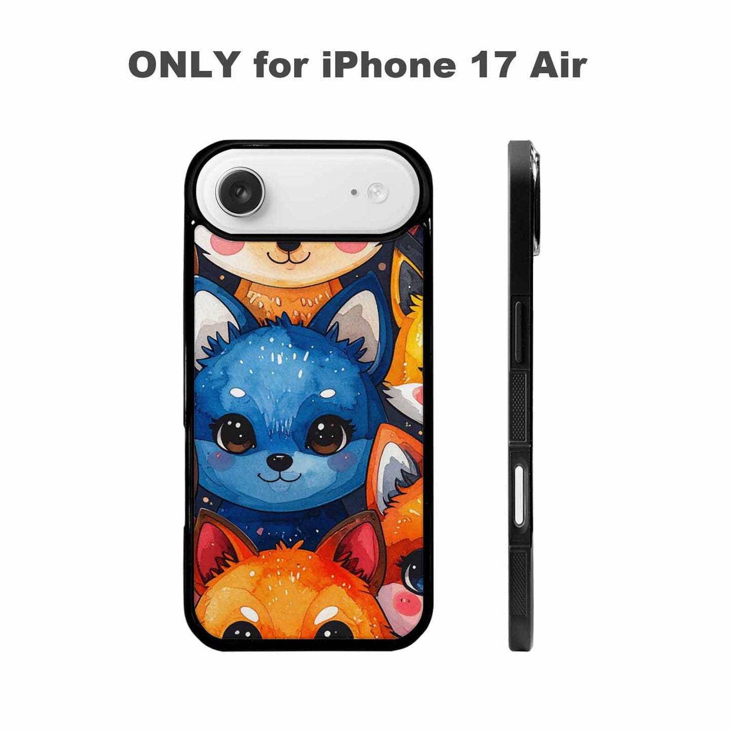 iPhone 17 Air Case — Watercolor Kawaii Fox Faces Watercolor Abstract, Custom Phone Case