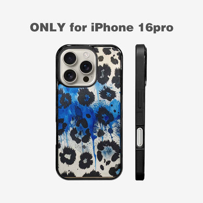 iPhone 16 Pro Case — Animal Print Black Blue Ink Animal, Personalized Phone Case