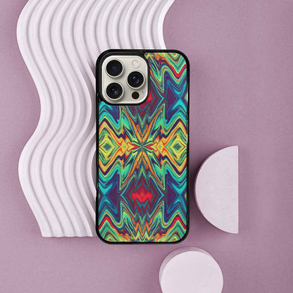 iPhone 16 Pro Max Case — Holographic Tribal Blaze, Custom Art Phone Cover
