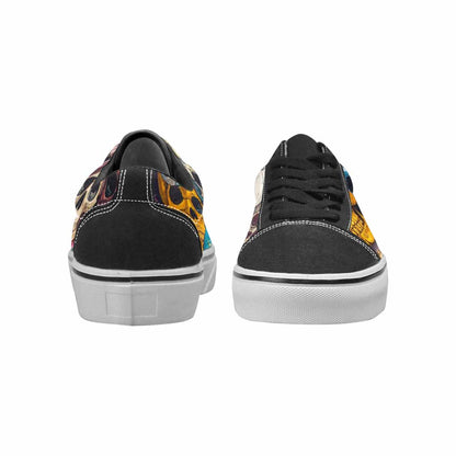 WOMEN'S Skulls  Marble Skulls Lace-Up Canvas Dreamlike Custom Shoes